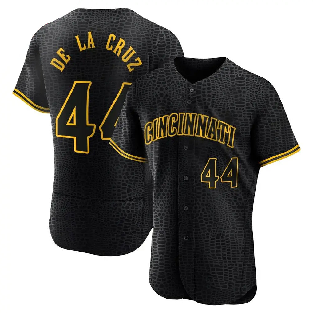 STECN C.Reds #44 Elly De La Cruz Player Black Snake Skin City Limited Elite Home Stitched Jerseys