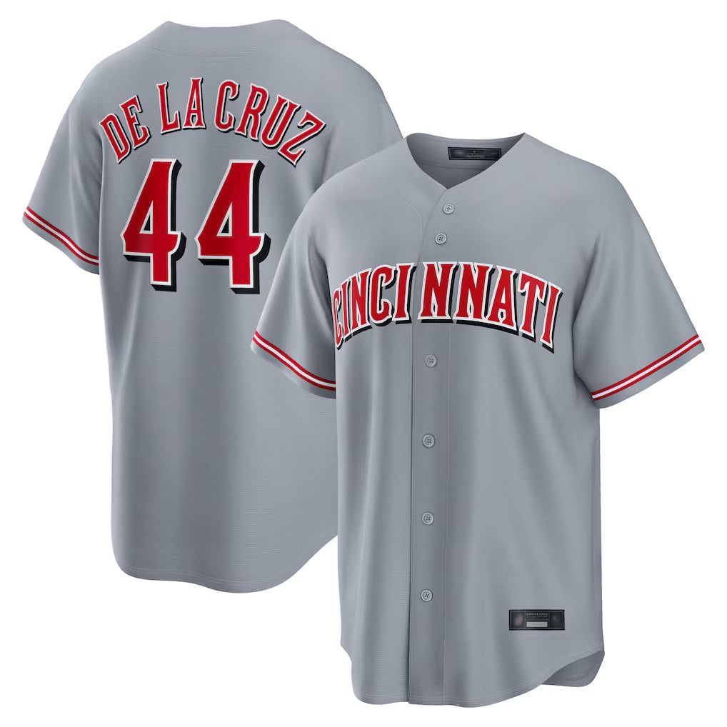 STECN C.Reds #44 Elly De La Cruz Player Gray Home Game Stitched Jerseys