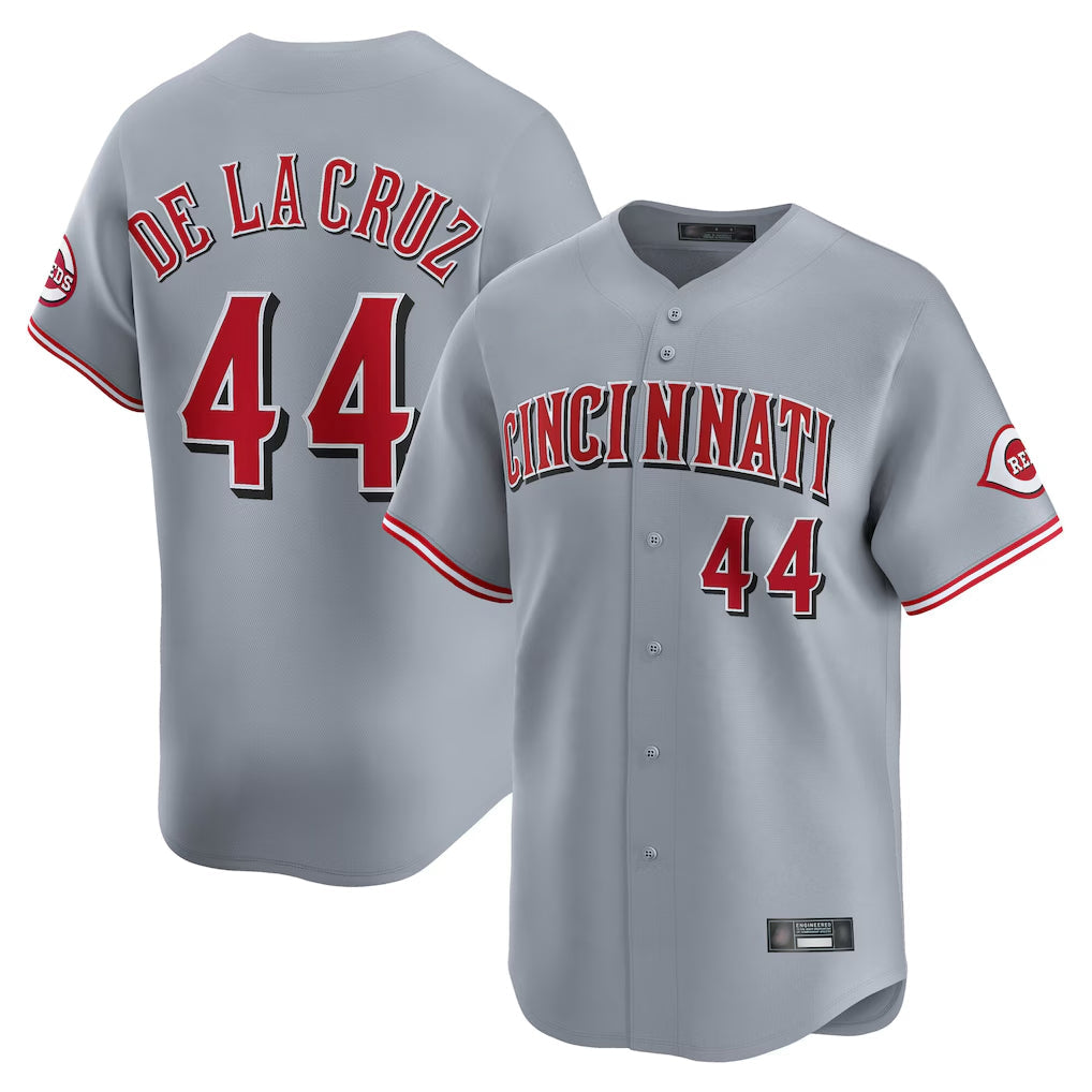 STECN C.Reds #44 Elly De La Cruz Player Gray Home Limited Stitched Jerseys