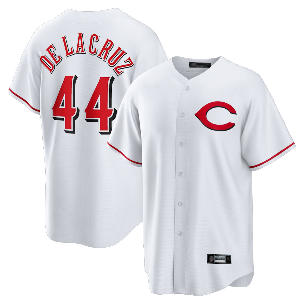 STECN C.Reds #44 Elly De La Cruz Player White Home Game Stitched Jerseys