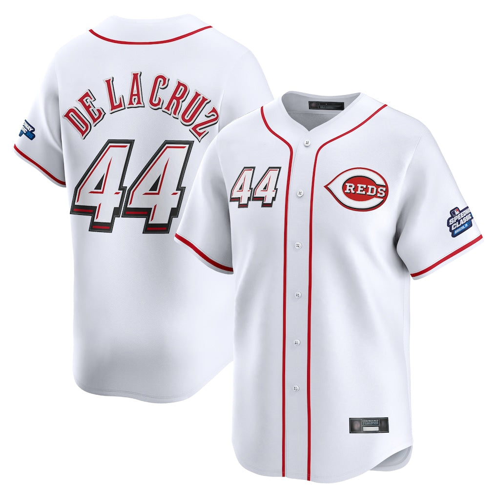 STECN C.Reds #44 Elly De La Cruz Player White Speedway Classic Home Limited Stitched Jerseys