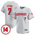 STECN C.Reds #7 Spencer Steer Player Gray Vapor Premier Limited Home Stitched Jerseys