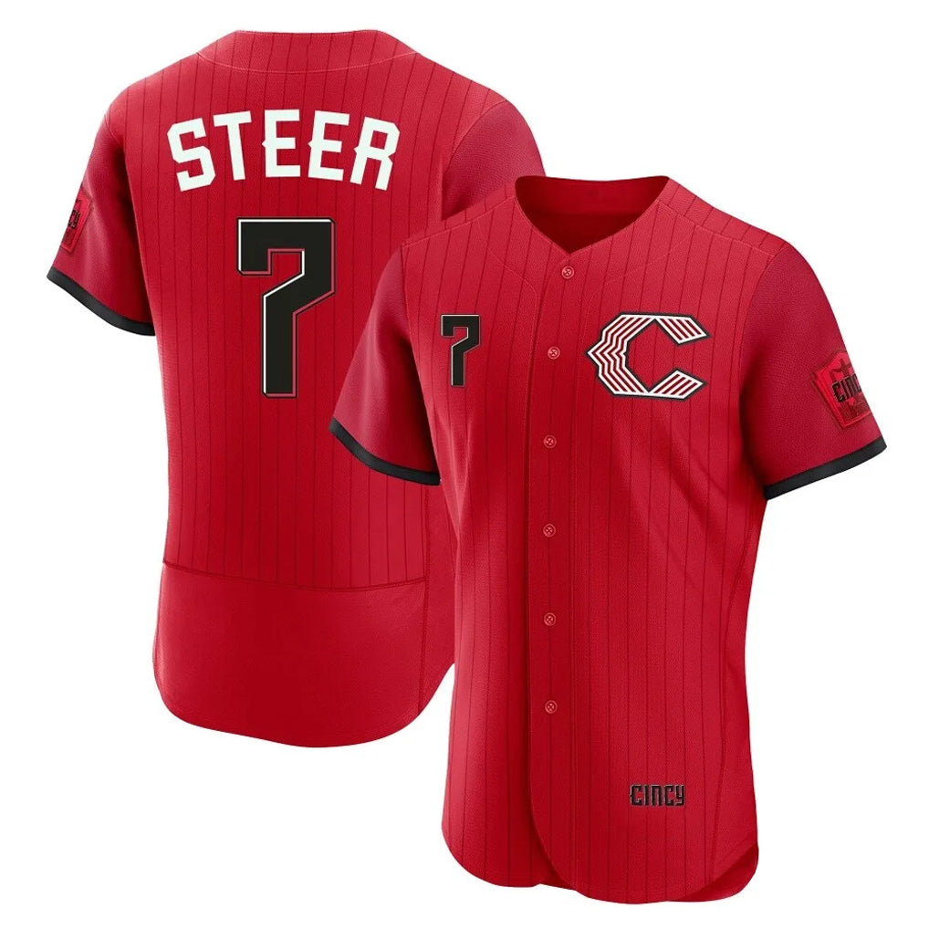 STECN C.Reds #7 Spencer Steer Player Red 2026 City Connect Limited Elite Home Stitched Jerseys