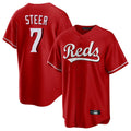 STECN C.Reds #7 Spencer Steer Player Red Home Game Stitched Jerseys