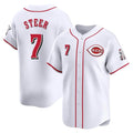 STECN C.Reds #7 Spencer Steer Player White Home Limited Stitched Jerseys
