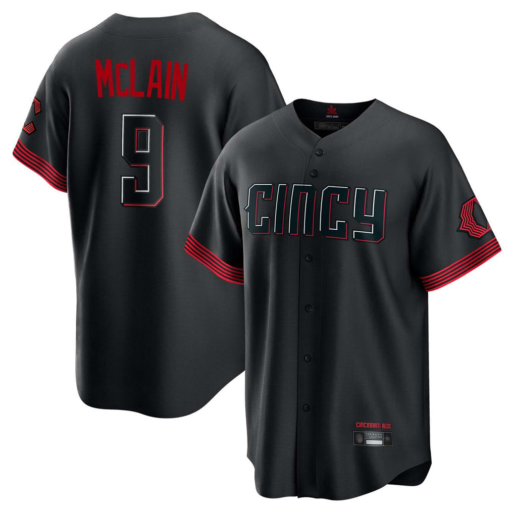 STECN C.Reds #9 Matt McLain Player Black City Connect Home Game Stitched Jerseys