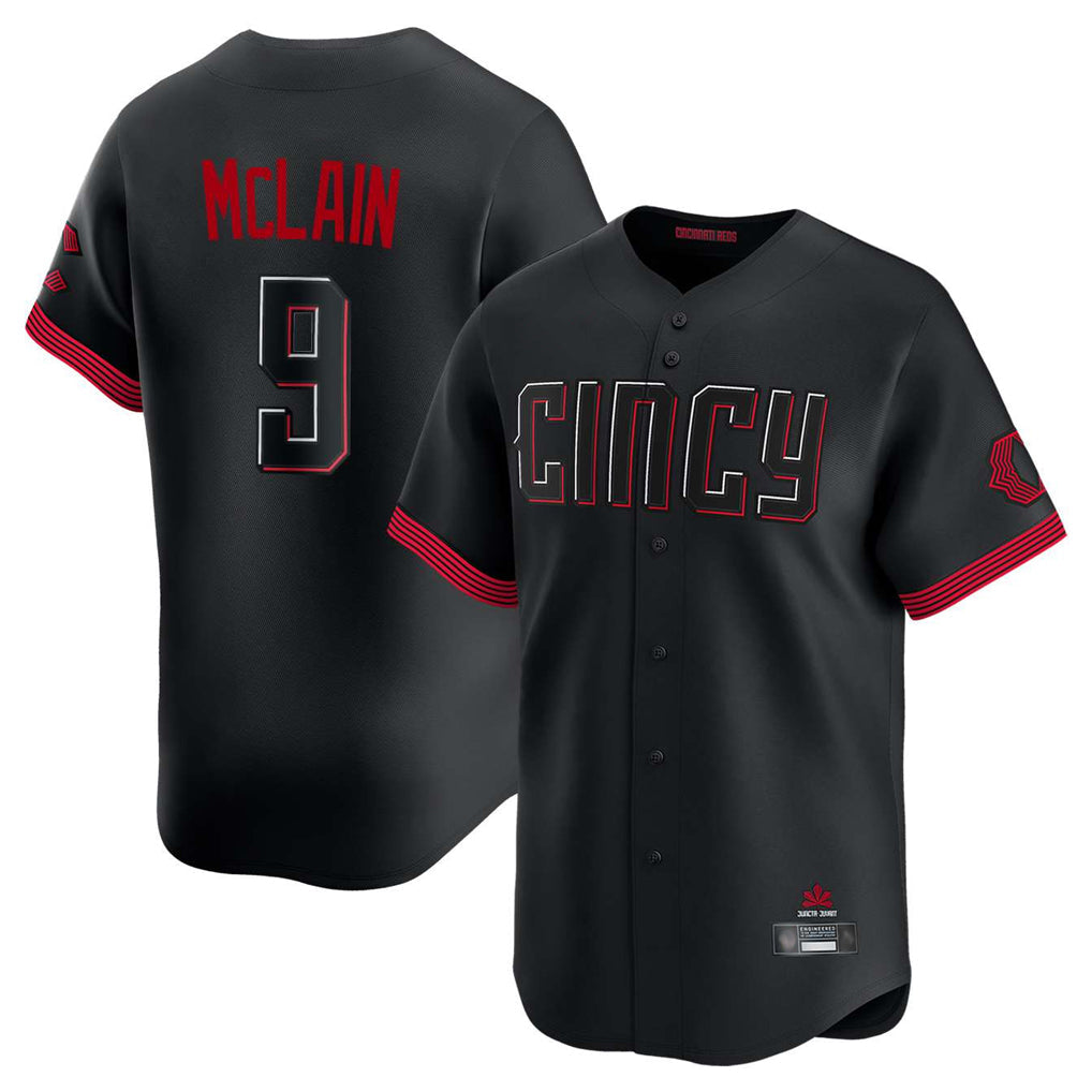 STECN C.Reds #9 Matt McLain Player Black City Connect Home Limited Stitched Jerseys