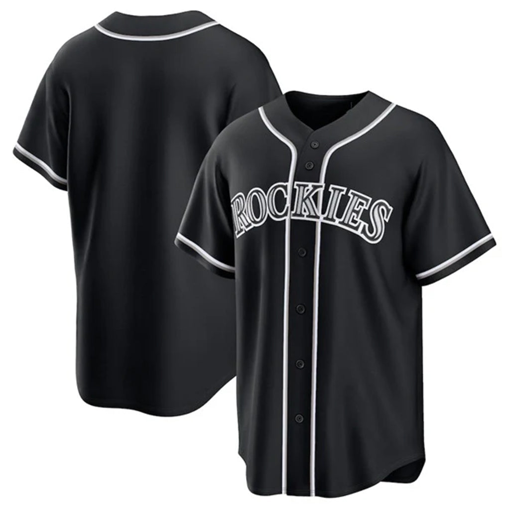 STECN C.Rockies Black Fashion Out Home Game Blank Player Stitched Jerseys