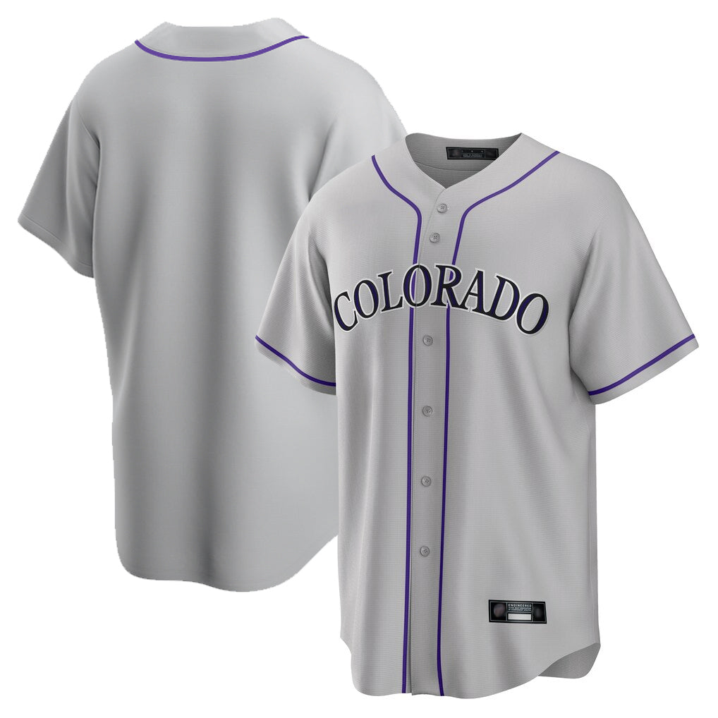 STECN C.Rockies Gray Game Home Blank Player Stitched Jerseys