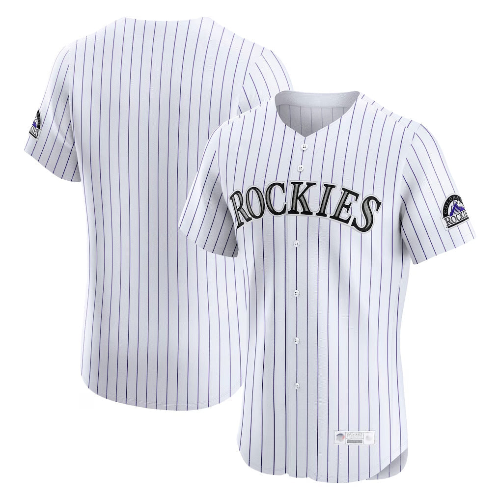 STECN C.Rockies White Limited Elite Home Blank Player Stitched Jerseys