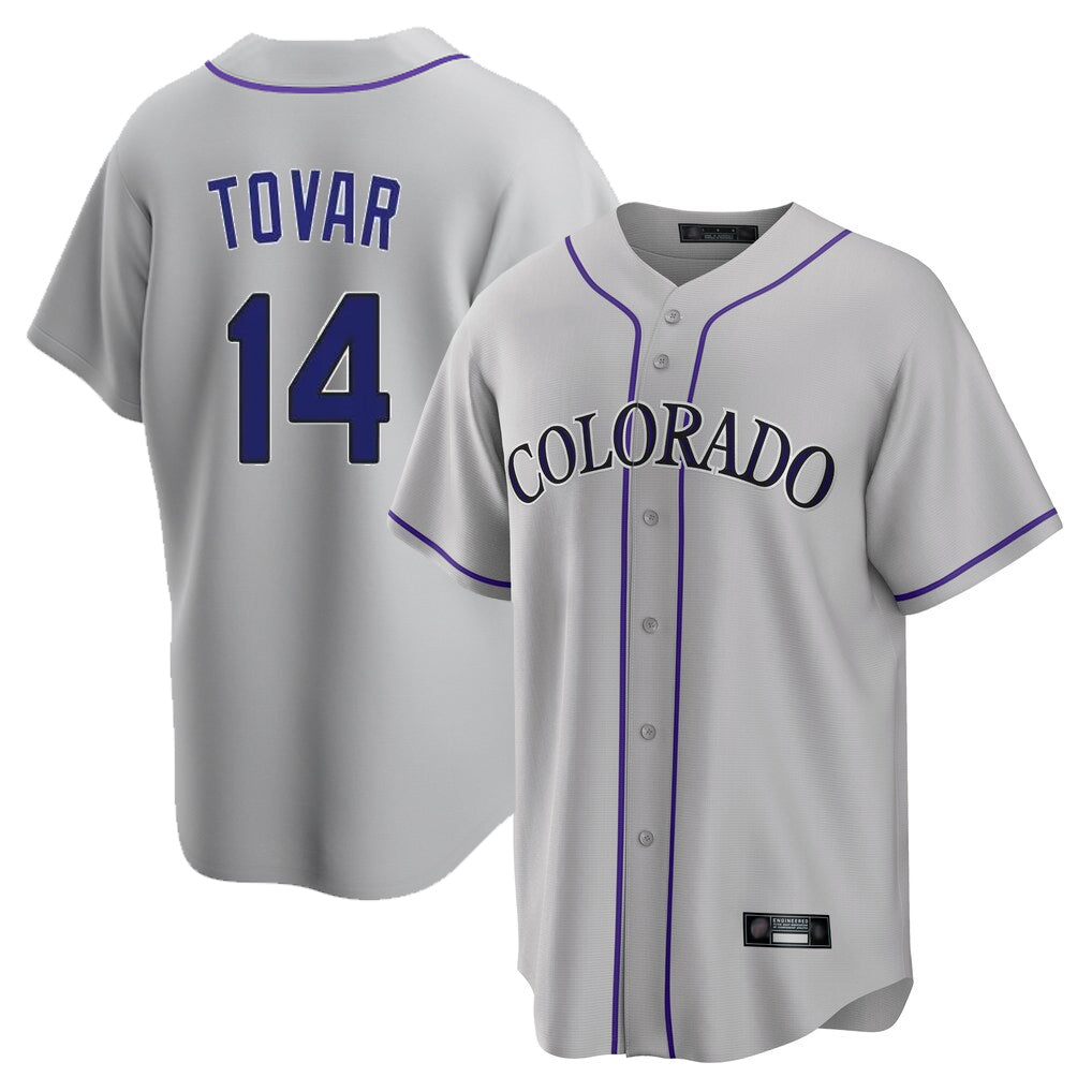 STECN C.Rockies #14 Ezequiel Tovar Player Gray Game Home Stitched Jerseys