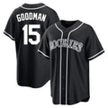 STECN C.Rockies #15 Hunter Goodman Player Black Fashion Out Home Game Stitched Jerseys
