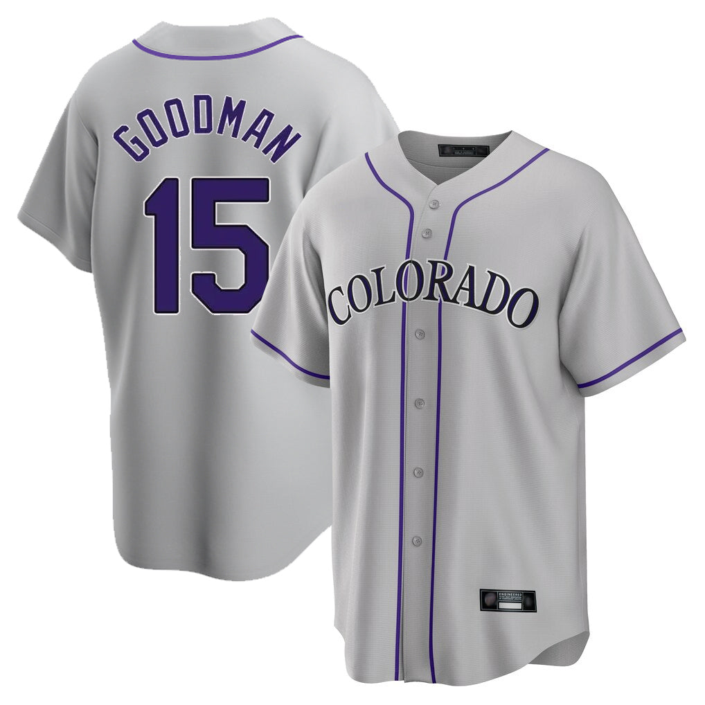 STECN C.Rockies #15 Hunter Goodman Player Gray Game Home Stitched Jerseys