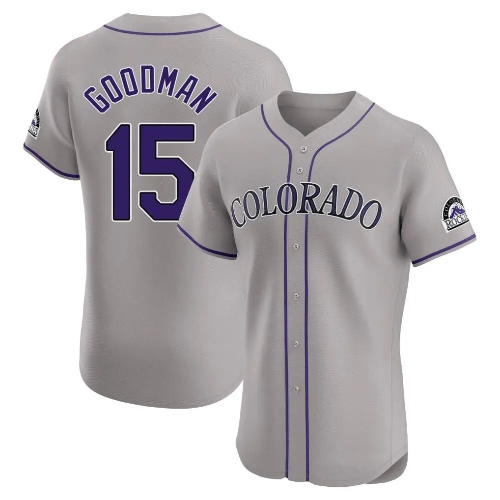 STECN C.Rockies #15 Hunter Goodman Player Gray Limited Elite Home Stitched Jerseys