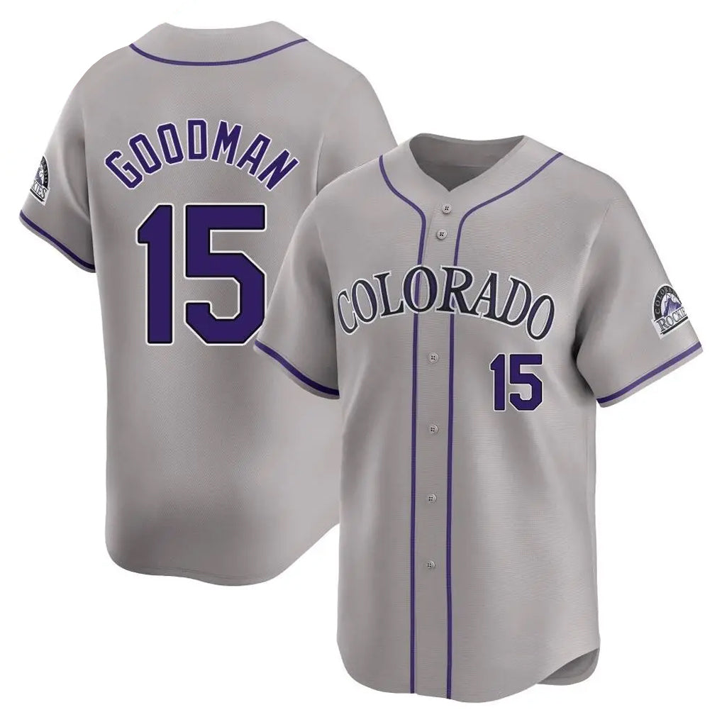 STECN C.Rockies #15 Hunter Goodman Player Gray Limited Home Stitched Jerseys