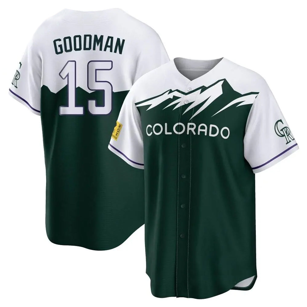 STECN C.Rockies #15 Hunter Goodman Player Green City Connect Home Game Stitched Jerseys