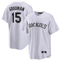 STECN C.Rockies #15 Hunter Goodman Player White Game Home Stitched Jerseys