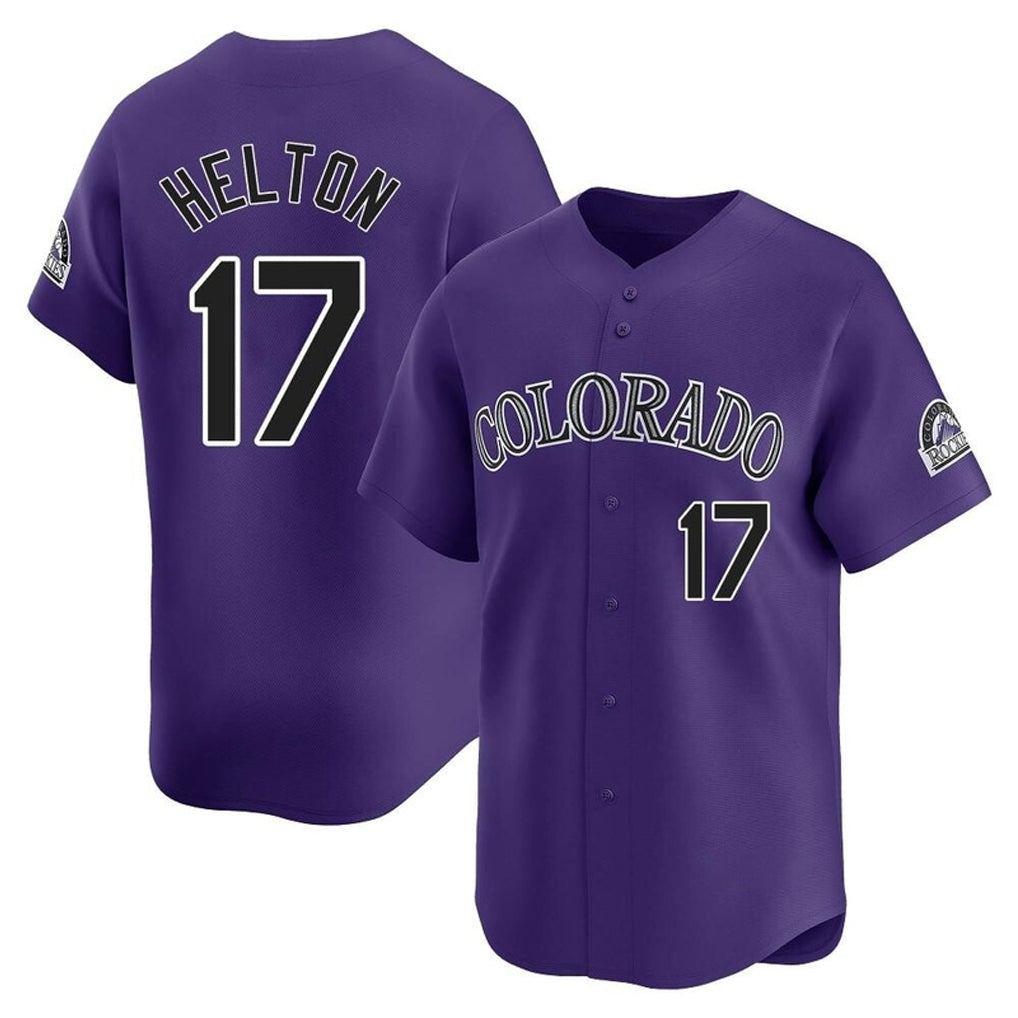 STECN C.Rockies #17 Todd Helton Player Purple Limited Home Stitched Jerseys