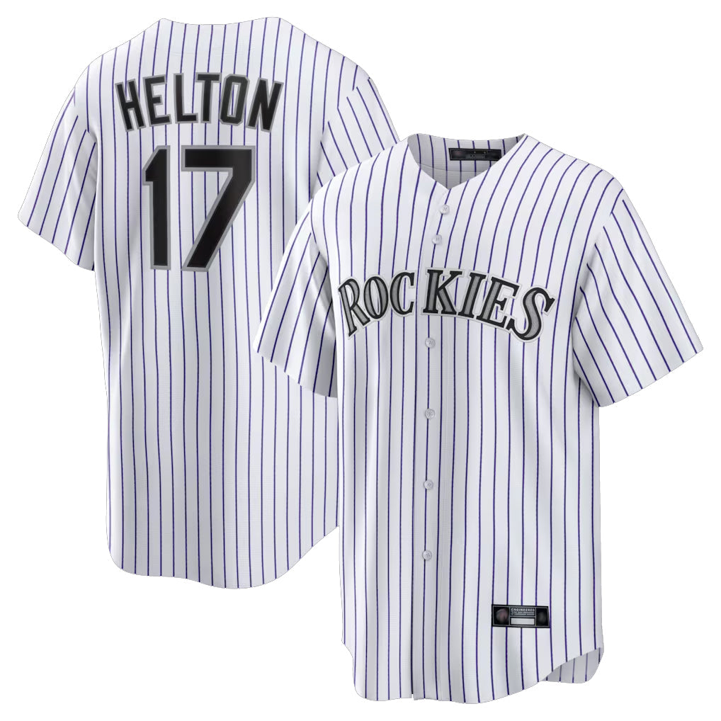 STECN C.Rockies #17 Todd Helton Player White Game Home Stitched Jerseys