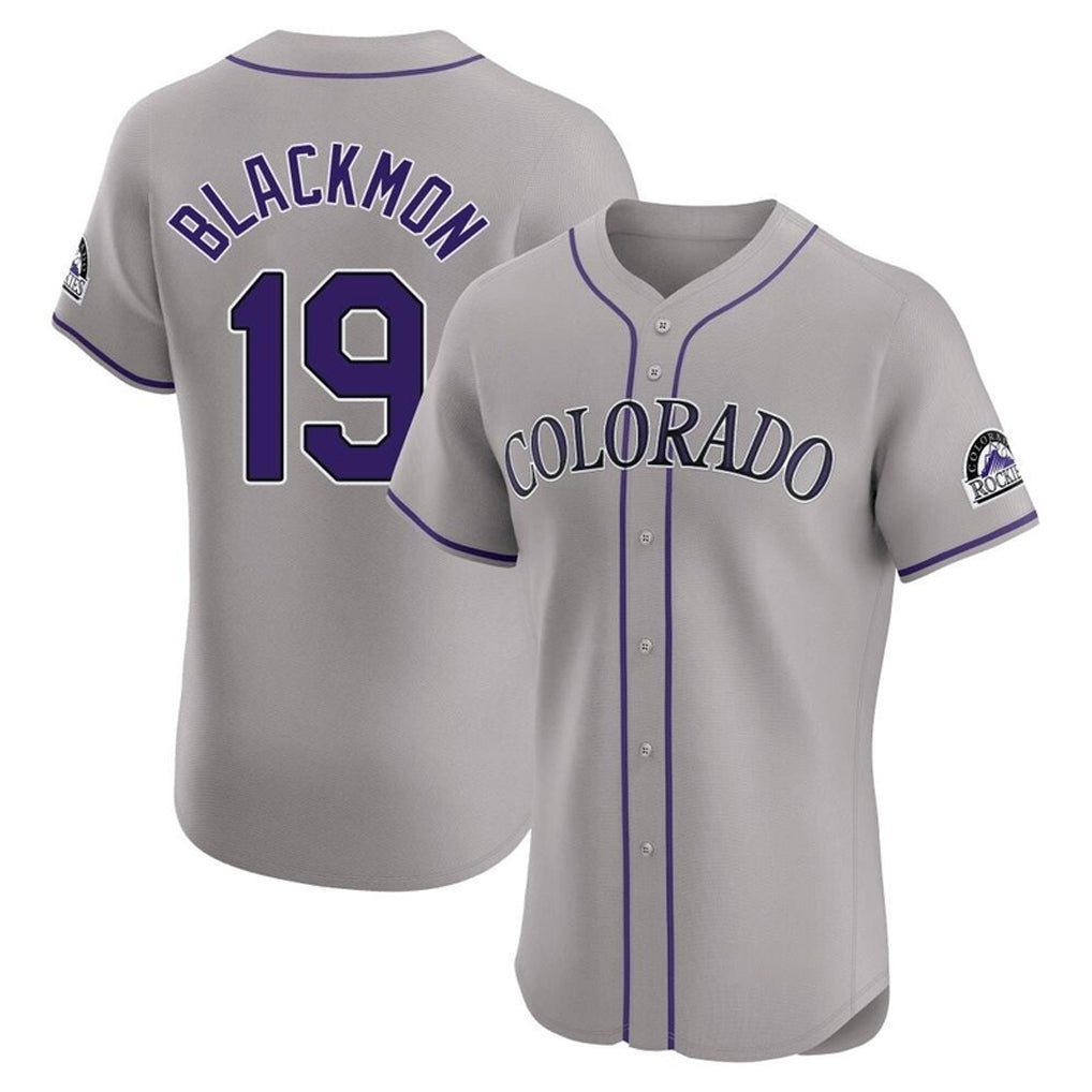STECN C.Rockies #19 Charlie Blackmon Player Gray Limited Elite Home Stitched Jerseys