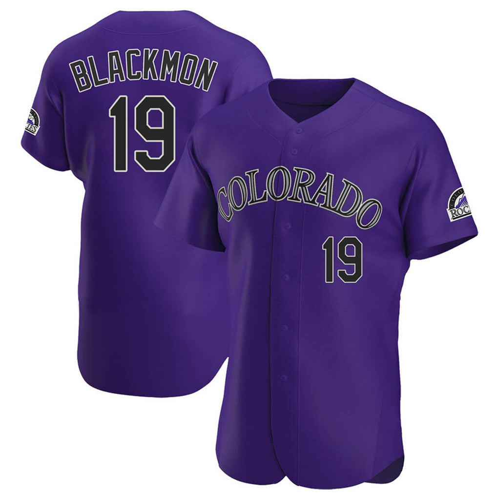 STECN C.Rockies #19 Charlie Blackmon Player Purple Limited Elite Home Stitched Jerseys