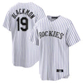 STECN C.Rockies #19 Charlie Blackmon Player White Game Home Stitched Jerseys