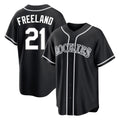 STECN C.Rockies #21 Kyle Freeland Player Black Fashion Out Home Game Stitched Jerseys