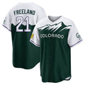 STECN C.Rockies #21 Kyle Freeland Player Green City Connect Home Game Stitched Jerseys