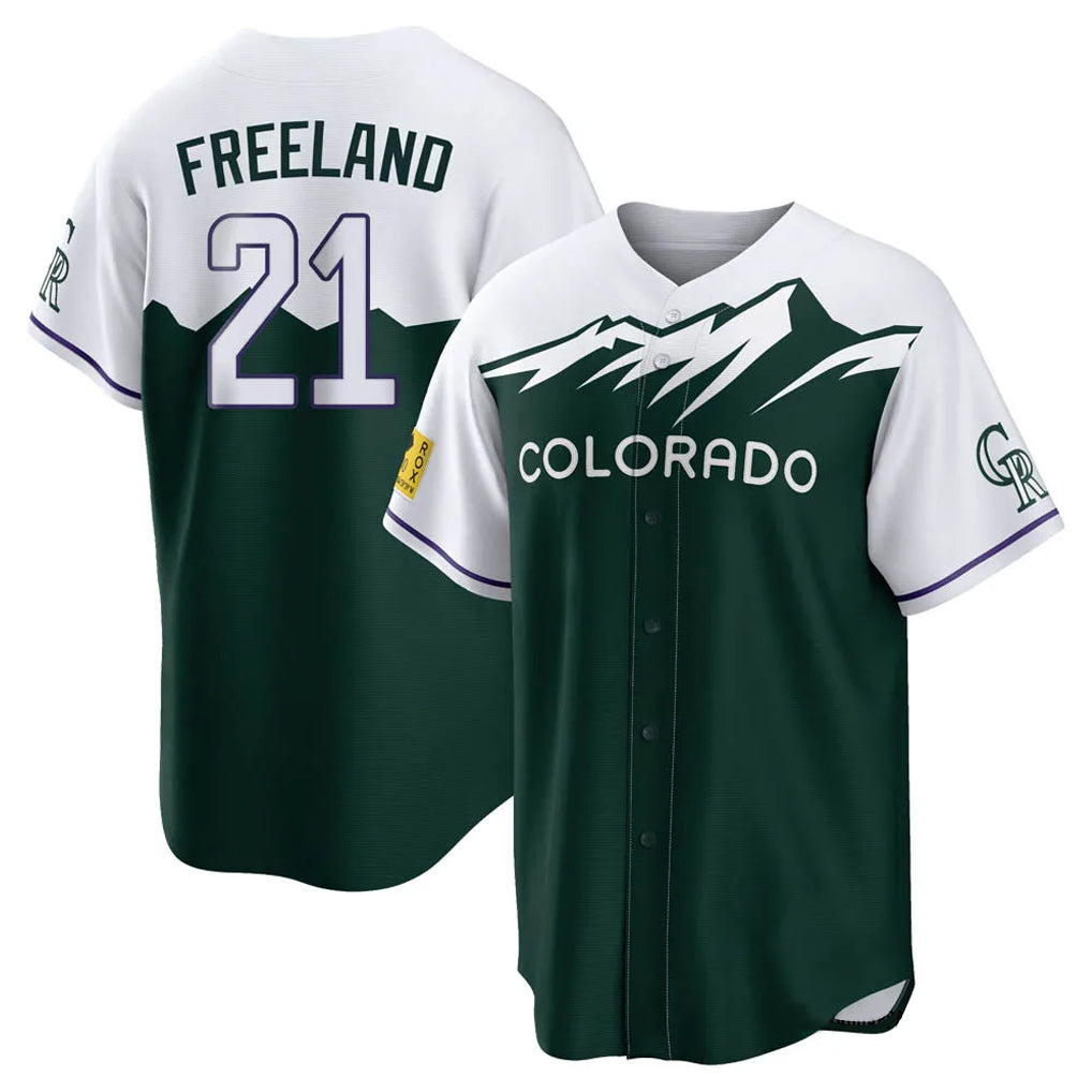 STECN C.Rockies #21 Kyle Freeland Player Green City Connect Home Game Stitched Jerseys