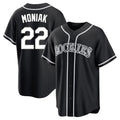 STECN C.Rockies #22 Mickey Moniak Player Black Fashion Out Home Game Stitched Jerseys