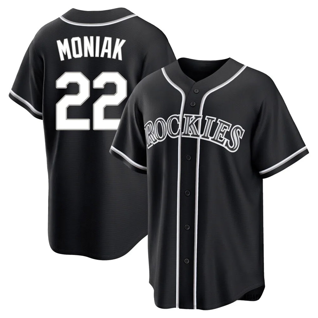 STECN C.Rockies #22 Mickey Moniak Player Black Fashion Out Home Game Stitched Jerseys
