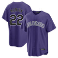 STECN C.Rockies #22 Mickey Moniak Player Purple Game Home Stitched Jerseys