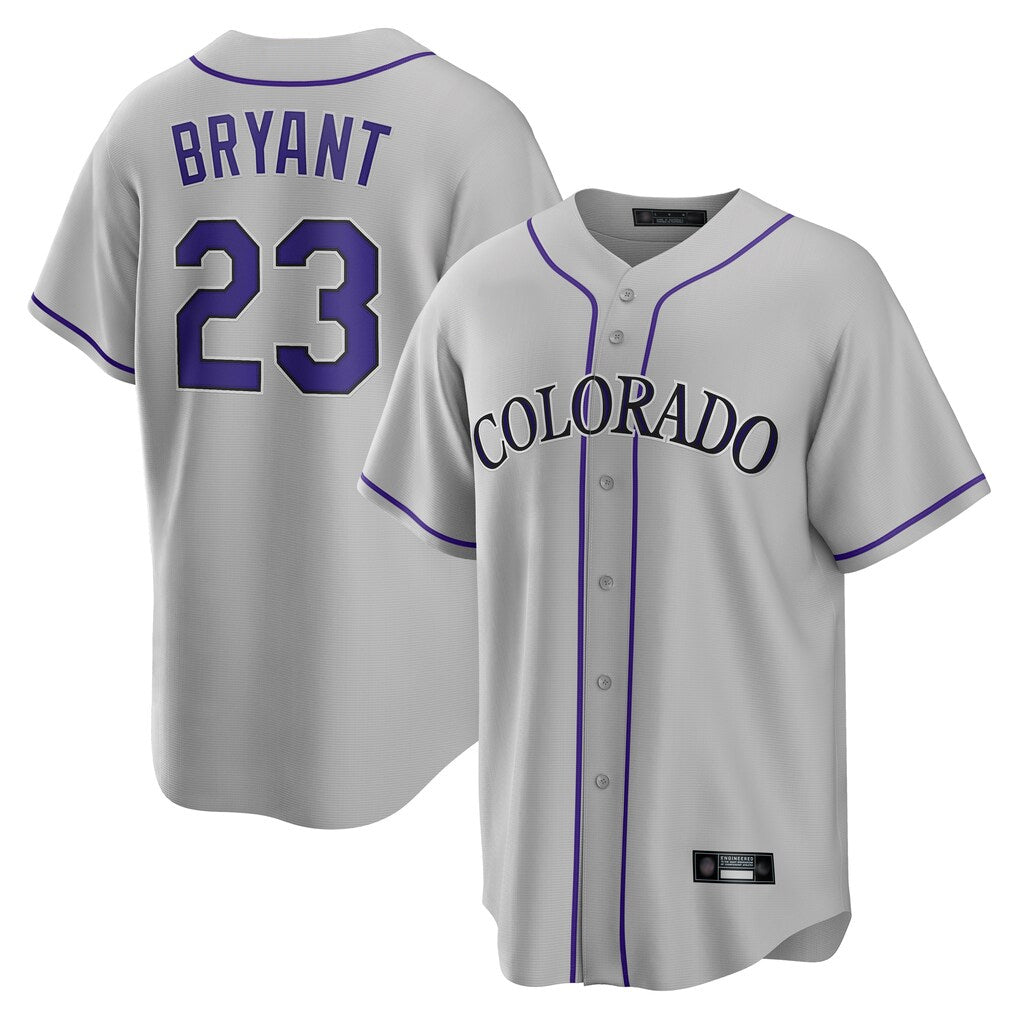 STECN C.Rockies #23 Kris Bryant Player Gray Game Home Stitched Jerseys