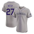 STECN C.Rockies #27 Jordan Beck Player Gray Limited Elite Home Stitched Jerseys