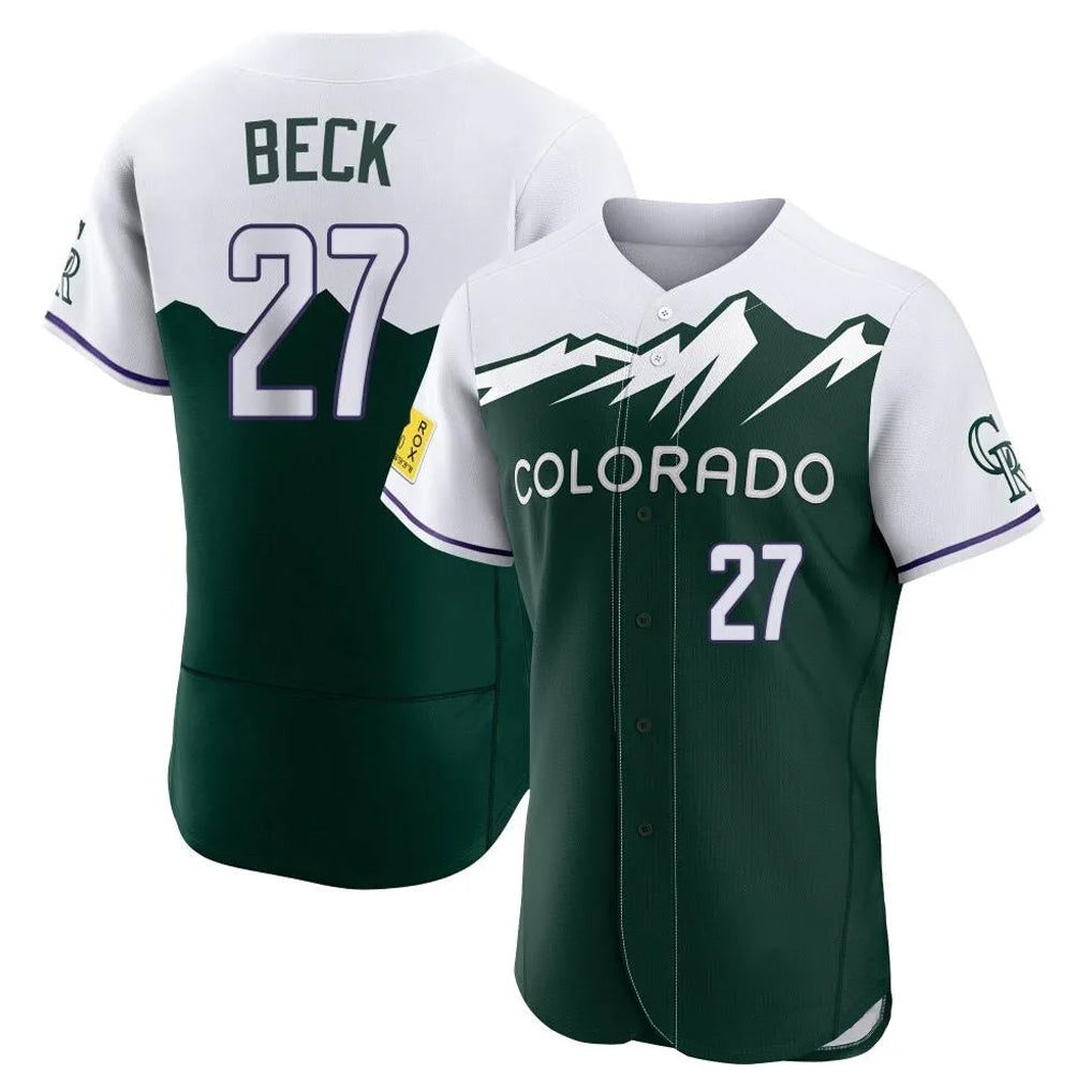 STECN C.Rockies #27 Jordan Beck Player Green City Connect Limited Elite Home Stitched Jerseys
