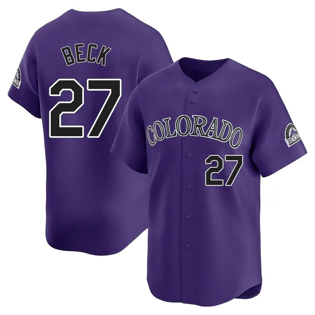 STECN C.Rockies #27 Jordan Beck Player Purple Limited Home Stitched Jerseys