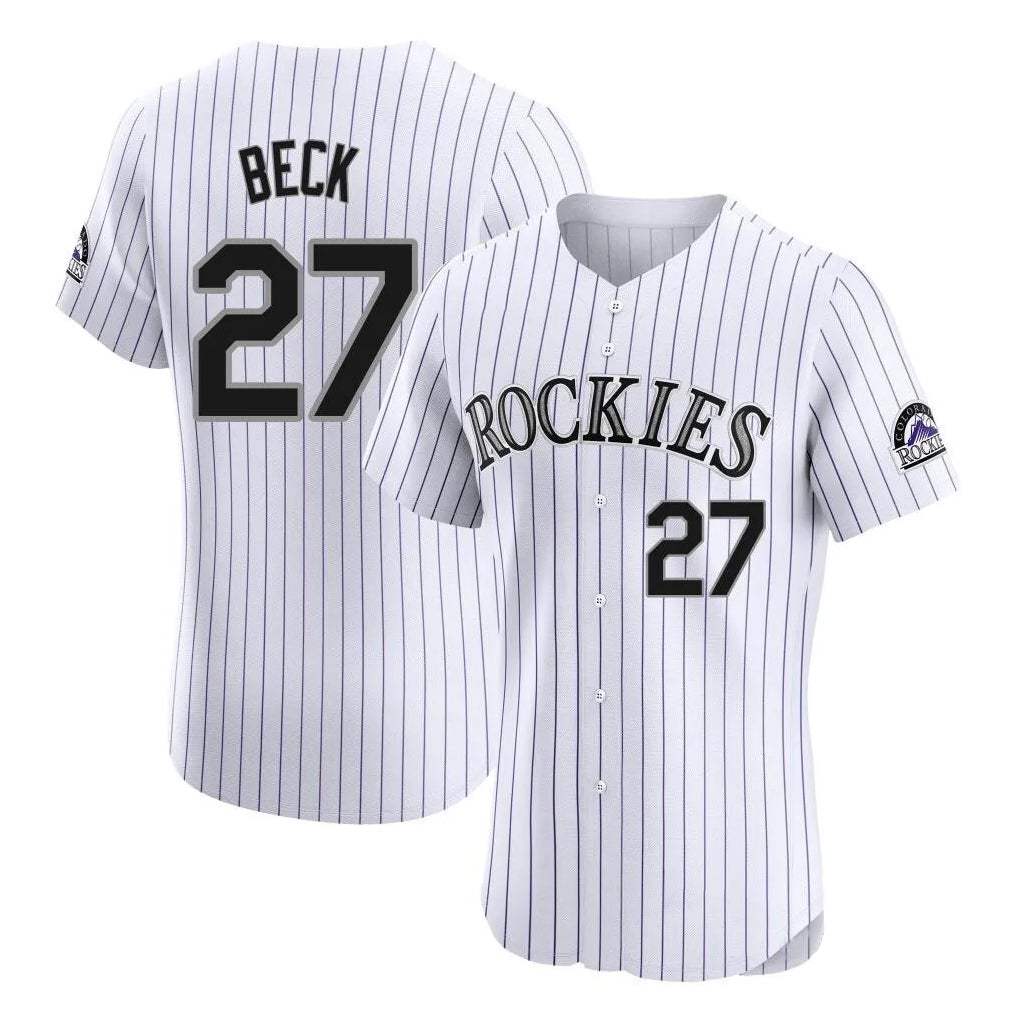 STECN C.Rockies #27 Jordan Beck Player White Limited Elite Home Stitched Jerseys