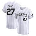 STECN C.Rockies #27 Jordan Beck Player White Limited Elite Home Stitched Jerseys