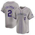 STECN C.Rockies #2 Tyler Freeman Player Gray Limited Home Stitched Jerseys