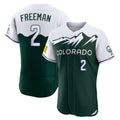STECN C.Rockies #2 Tyler Freeman Player Green City Connect Limited Elite Home Stitched Jerseys
