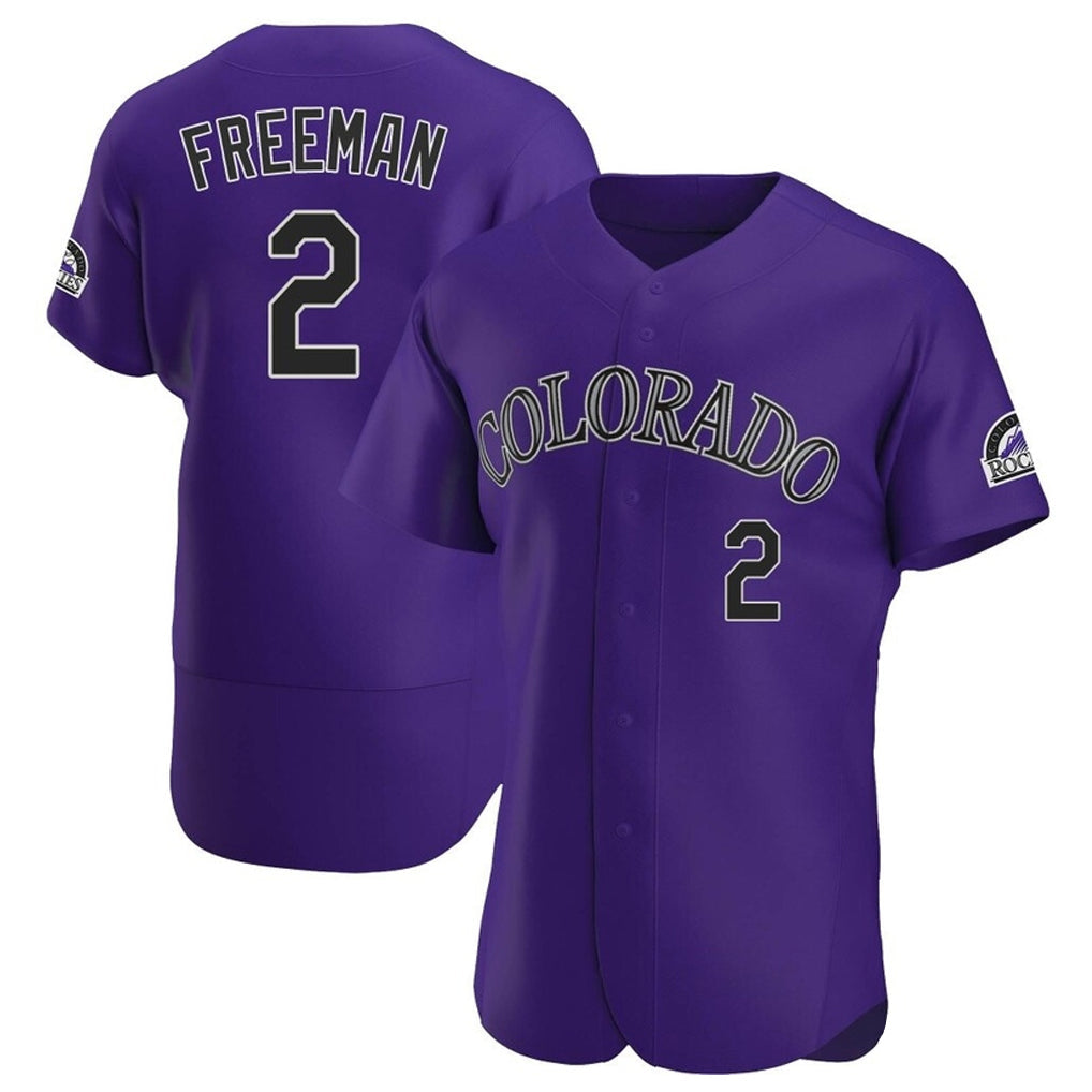 STECN C.Rockies #2 Tyler Freeman Player Purple Limited Elite Home Stitched Jerseys