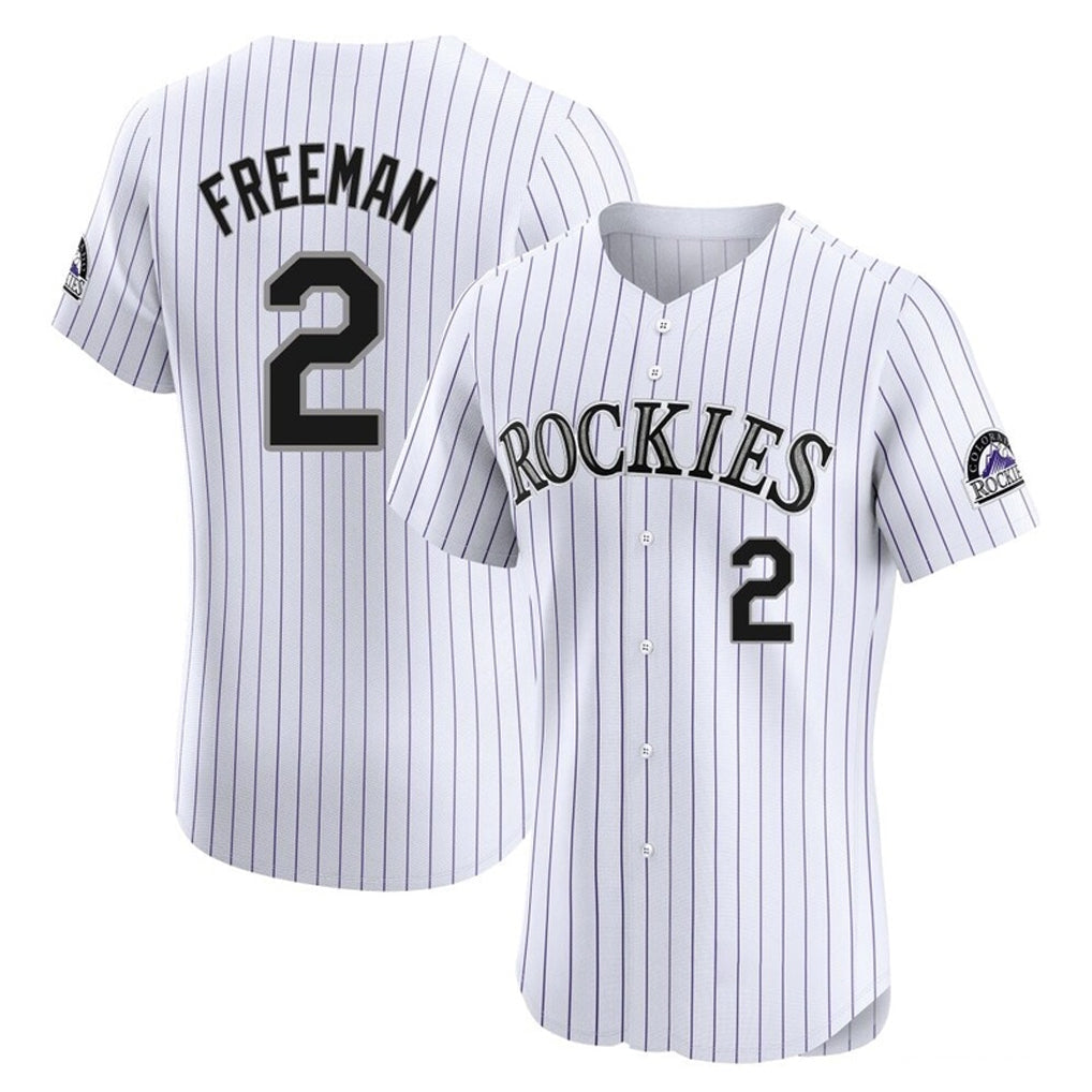 STECN C.Rockies #2 Tyler Freeman Player White Limited Elite Home Stitched Jerseys