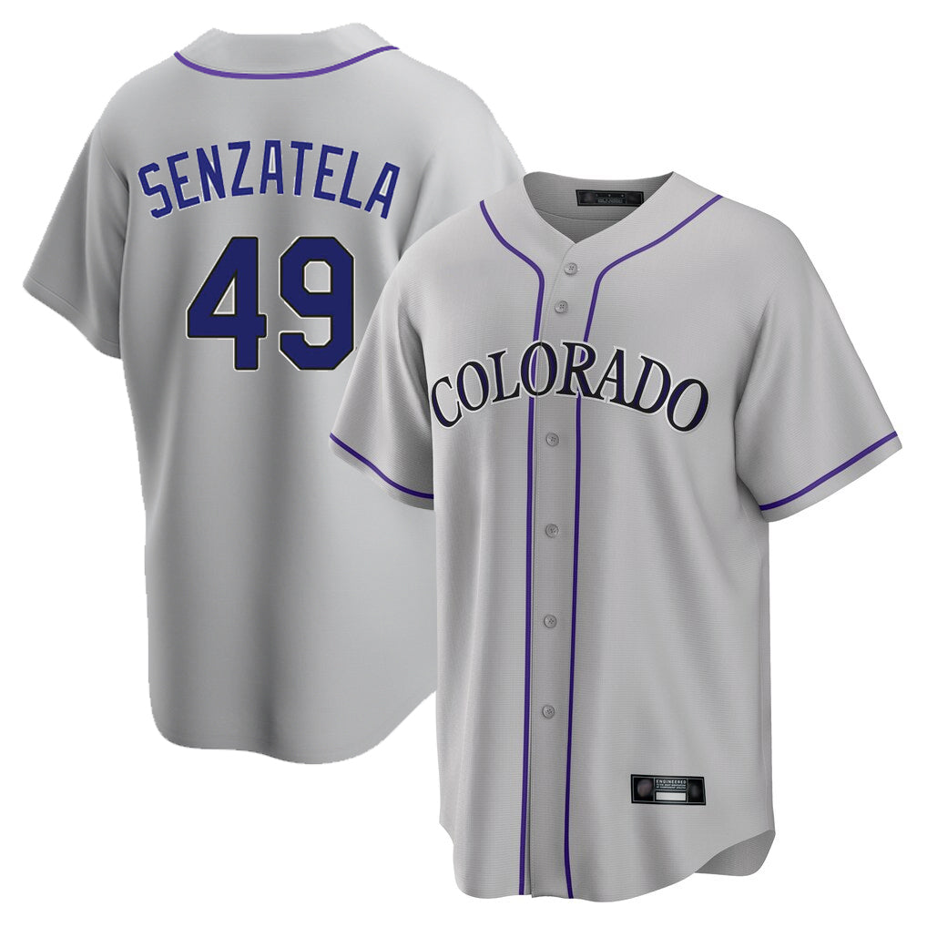STECN C.Rockies #49 Antonio Senzatela Player Gray Game Home Stitched Jerseys