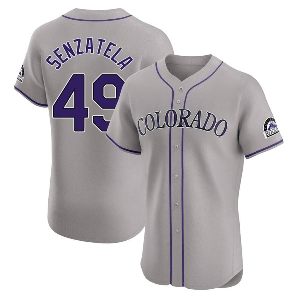 STECN C.Rockies #49 Antonio Senzatela Player Gray Limited Elite Home Stitched Jerseys