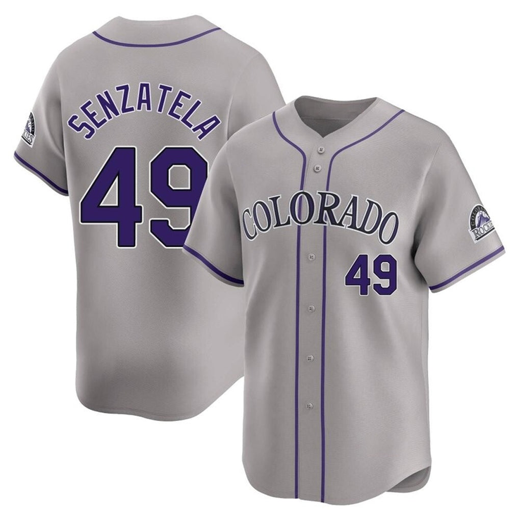 STECN C.Rockies #49 Antonio Senzatela Player Gray Limited Home Stitched Jerseys