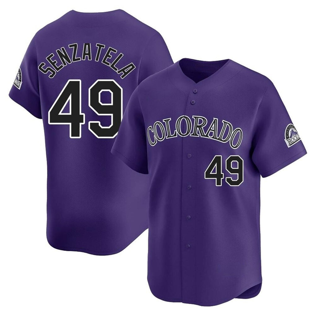 STECN C.Rockies #49 Antonio Senzatela Player Purple Limited Home Stitched Jerseys