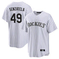 STECN C.Rockies #49 Antonio Senzatela Player White Game Home Stitched Jerseys