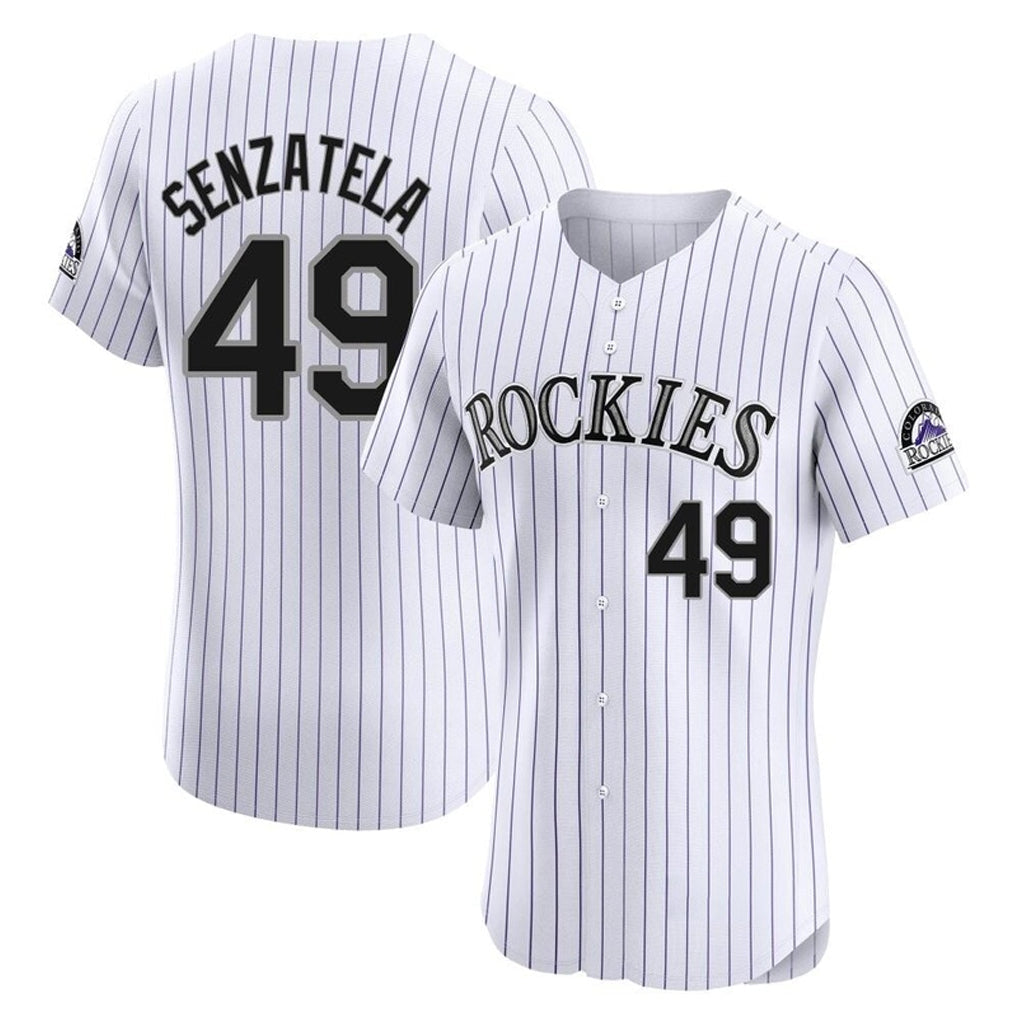 STECN C.Rockies #49 Antonio Senzatela Player White Limited Elite Home Stitched Jerseys