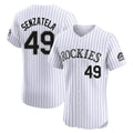 STECN C.Rockies #49 Antonio Senzatela Player White Limited Elite Home Stitched Jerseys