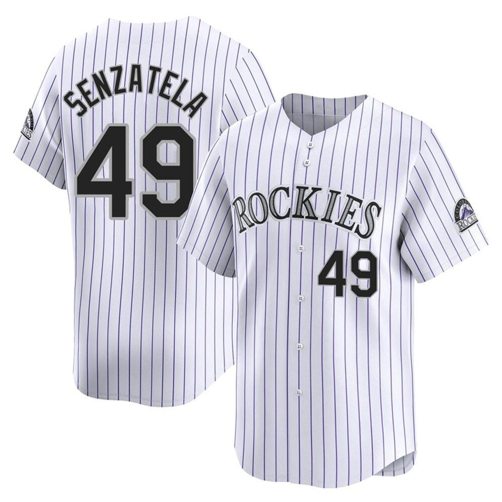STECN C.Rockies #49 Antonio Senzatela Player White Limited Home Stitched Jerseys